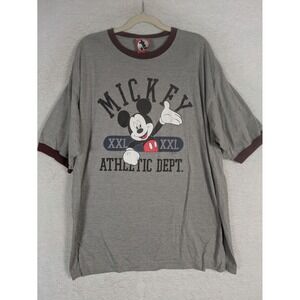 Mickey Inc T-Shirt Women's XL Gray Ringer Athletic Dept Vintage